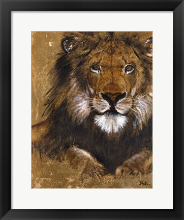 Framed Gold Lion Print