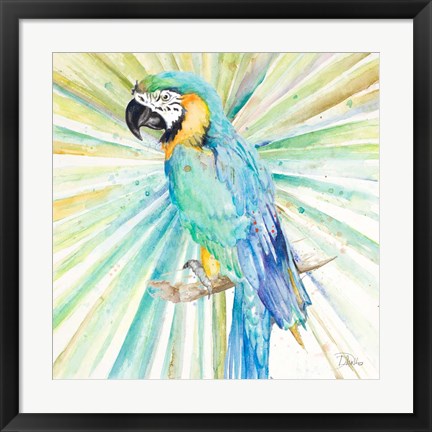 Framed Bright Tropical Parrot Print