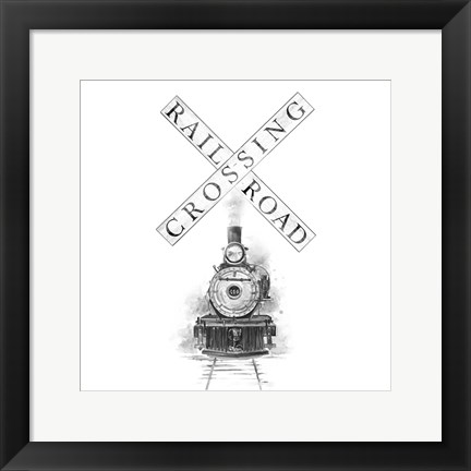 Framed Railroad Crossing Print