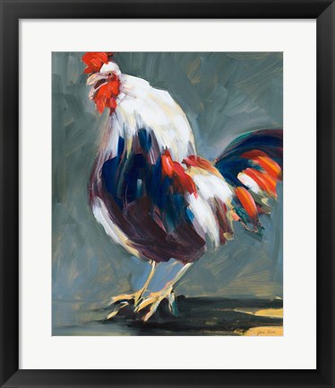Framed Rising Rooster Print
