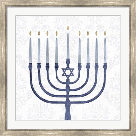 Framed Sophisticated Hanukkah II Print