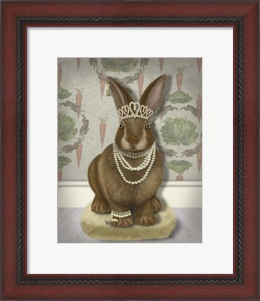 Framed Rabbit and Pearls, Full Print