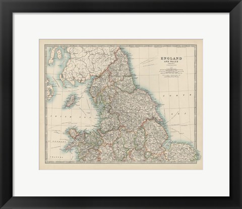 Framed Map of England &amp; Wales Print