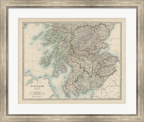 Framed Map of Scotland Print