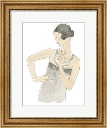 Framed Flapper Fashion Sketches V Print