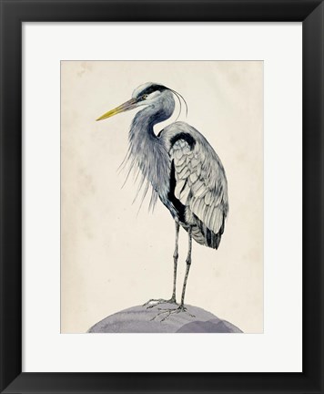 Framed Blue Heron Rendering II Print