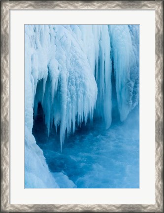 Framed Godafoss Waterfall Of Iceland During Winter Print