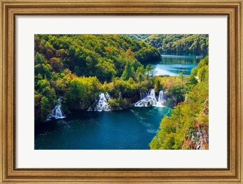 Framed Lake Kozjak And Travertine Cascades On The Korana River, Croatia Print