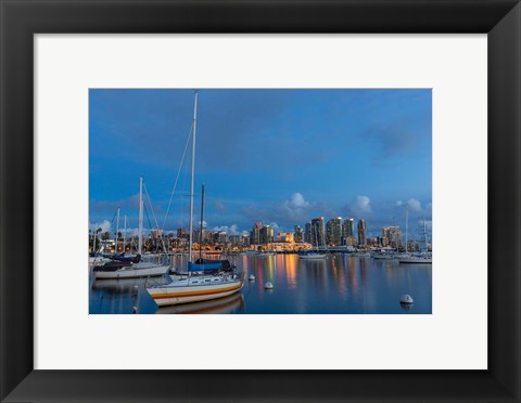 Framed San Diego Harbor Skyline Print