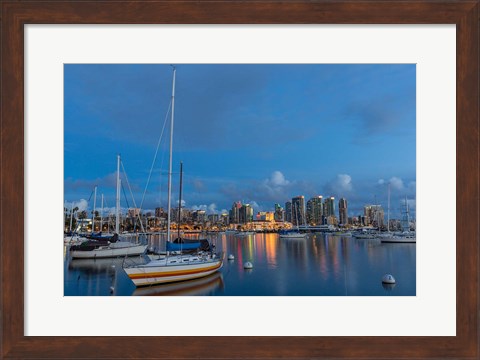 Framed San Diego Harbor Skyline Print