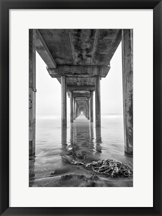 Framed Scripps Pier, California (BW) Print