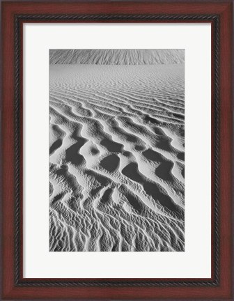 Framed California, Valley Dunes Sand Ripples (BW) Print