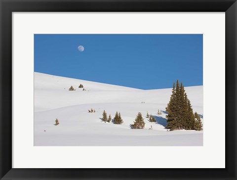 Framed Moonrise Above The Continental Divide Print