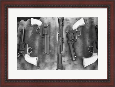 Framed Guns On Display For A Cowboy Mounted Shooting Competition Print