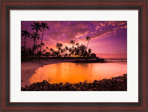 Framed Sunset Over Pu&#39;uhonua O Honaunau National Historic Park, Hawaii Print