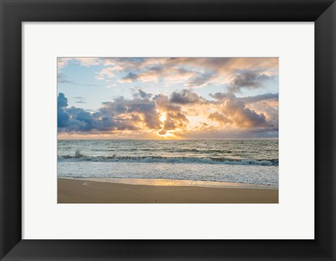 Framed Kealia Beach Sunrise, Kauai, Hawaii Print