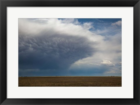 Framed Storm Cell Forms Over Prairie, Kansas Print