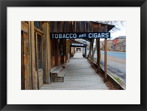 Framed Tobacco Gold Rush Store In Virginia City, Montana Print
