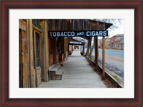 Framed Tobacco Gold Rush Store In Virginia City, Montana Print