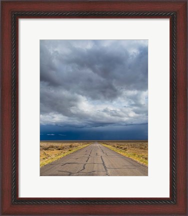Framed Road Into Approaching Storm, Nevada Print