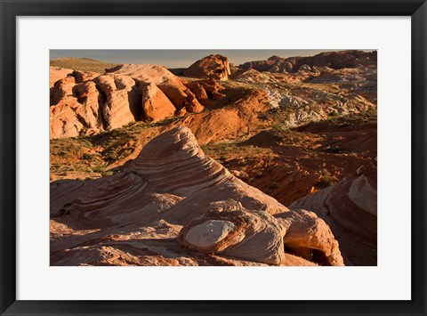 Framed Fire Wave At Sunset, Valley Of Fire State Park, Nevada Print