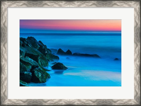 Framed Cape May In Aqua, New Jersey Print