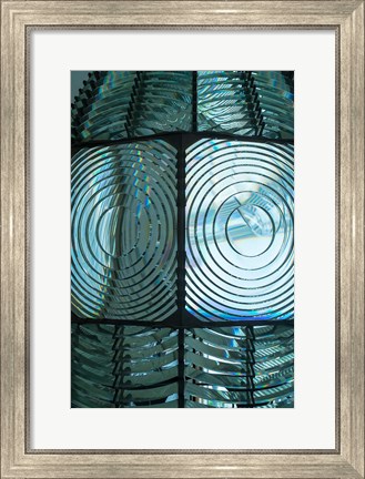 Framed Close Up Pattern Of The Antique Fresnel Lighthouse Beacon Print