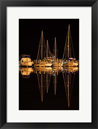 Framed Pleasure Boats In Fulton Harbor Print