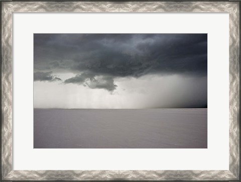 Framed Approaching Thunderstorm At The Bonneville Salt Flats, Utah (BW) Print
