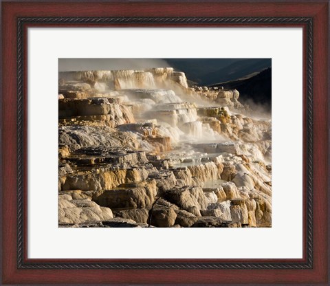 Framed Mammoth Hot Springs, Yellowstone National Park, Wyoming Print