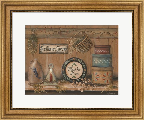 Framed Treasures on the Shelf II Print