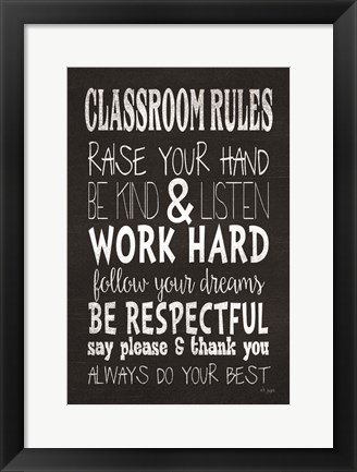 Framed Classroom Rules Print