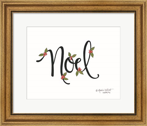 Framed Noel with Berries Print