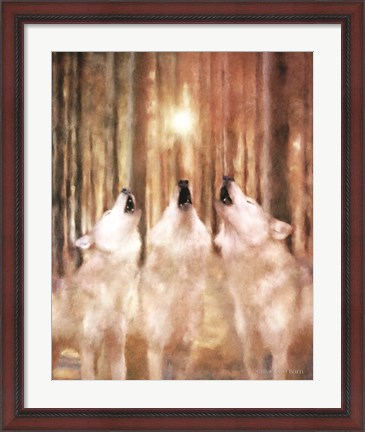 Framed Three Wolf Howl Print