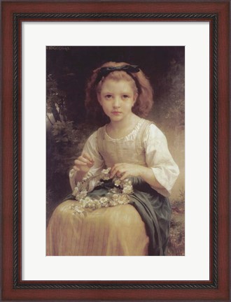 Framed Child Braiding a Crown Print