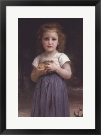 Framed Little Girl Holding Apples in Her Hands Print