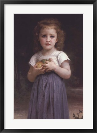 Framed Little Girl Holding Apples in Her Hands Print
