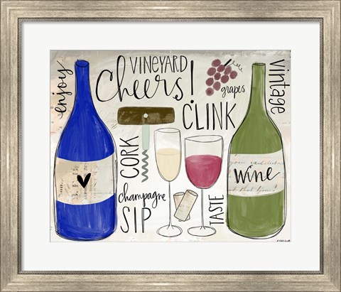 Framed Wine Words Print