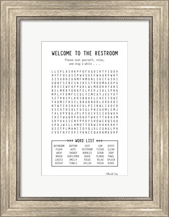 Framed Welcome to the Restroom Print