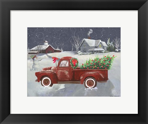 Framed Old Truck and House II Print