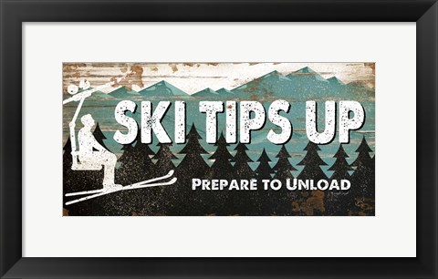 Framed Ski Tips Up Print