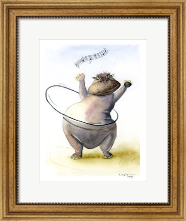 Framed Hippo Print