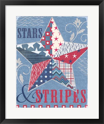 Framed Stars and Stripes Star Dark Print