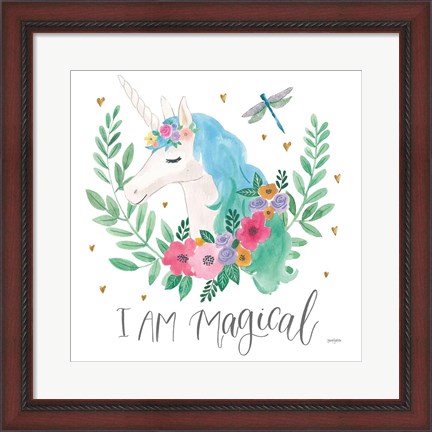 Framed Magical Friends IV Dragonfly Print