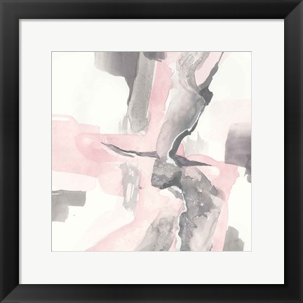 Framed Blushing Grey I Print