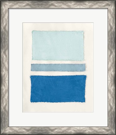 Framed Painted Weaving V Pacific Blue Print