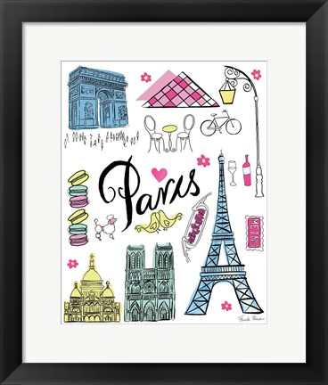 Framed Travel Paris White Print