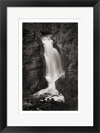 Framed Miners Falls Michigan BW Print