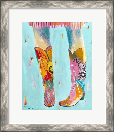 Framed Cowgirl Boots Print