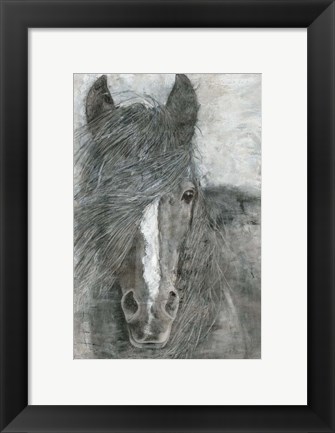 Framed Horse in the Wind Print